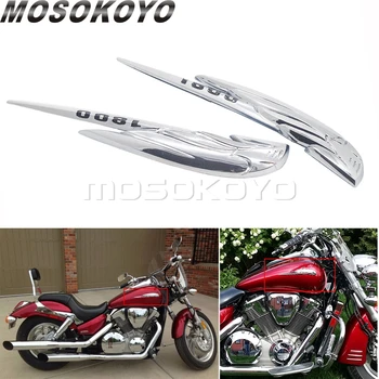 2 ks/Pár Motocykel 3D Chrome Palivo Plyn Nádrž Odznak Znak Kapotáže Odtlačkový Nálepka Pre Honda VTX1800 VTX 1800